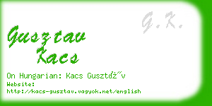 gusztav kacs business card